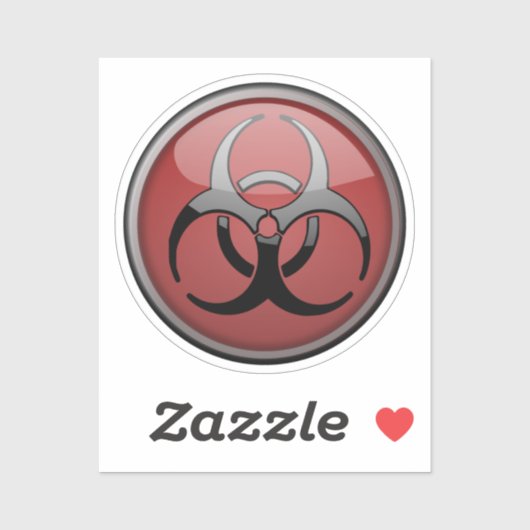 Toxisches Symbol der Biogefährdung Aufkleber (Blatt)