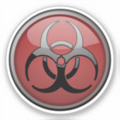 Toxisches Symbol der Biogefährdung Aufkleber (Vorderseite)