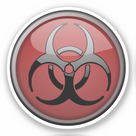 Toxisches Symbol der Biogefährdung Aufkleber (Vorderseite)