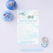 Toy Airplane Nursery Rhymes Baby Shower Game Card Flyer (Einzeln)