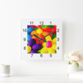Toy Balloon Blume Quadratische Wanduhr (Zuhause)