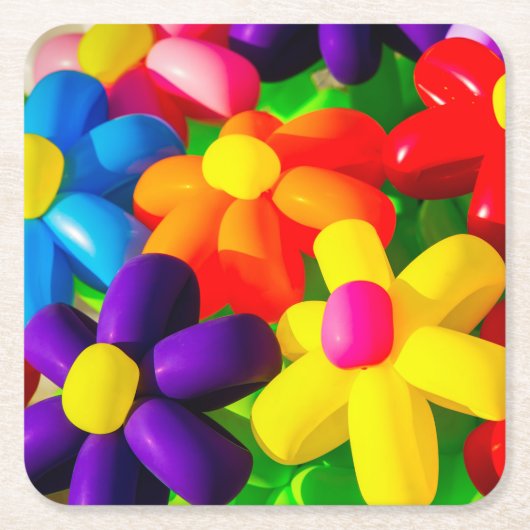 Toy Balloon Blume Rechteckiger Pappuntersetzer (Vorderseite)