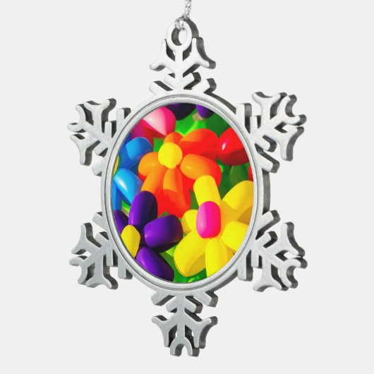 Toy Balloon Blume Schneeflocken Zinn-Ornament (Rechts)