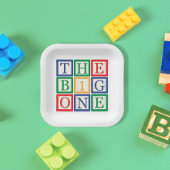 Toy Block Big One Birthday Pappteller