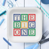 Toy Block Big One Birthday Pappteller