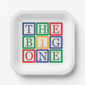 Toy Block Big One Birthday Pappteller (Vorderseite)