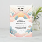 Toy Boy Pink Einzigartige Sky Cloud Sunshine Baby  Einladung (Stehend Vorderseite)