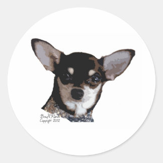 Toy Chihuahua Black und Tan Runder Aufkleber