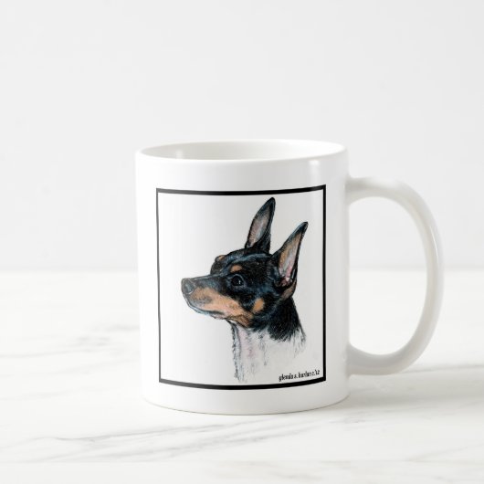 Toy Fox Terrier Art von Glenda S. Harlan Kaffeetasse (Rechts)