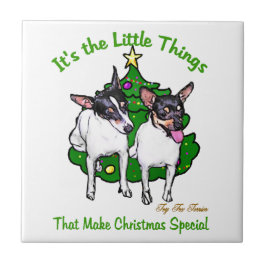 Toy Fox Terrier Christmas Fliese