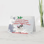 Toy Fox Terrier Christmas Snow Scene Greeting Card Feiertagskarte (Rückseite)