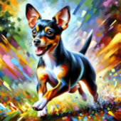 Toy Fox Terrier Dog Portrait Akryllische Art Print Puzzle