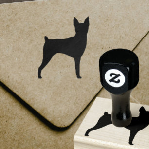 Toy Fox Terrier Dog Rasse Silhouette Gummistempel