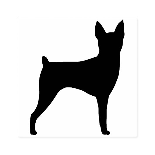 Toy Fox Terrier Dog Rasse Silhouette Gummistempel (Prägung)