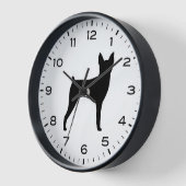 Toy Fox Terrier Dog Rasse Silhouette Uhr (Winkel)