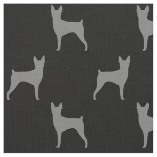 Toy Fox Terrier Dog Silhouetten Gemustert Stoff