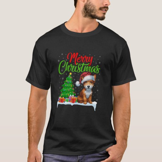 Toy Fox Terrier Dog Weihnachtsbaum Lichter Weihnac T-Shirt (Vorderseite)