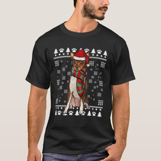Toy Fox Terrier Dog Weihnachtsmannmütze Weihnachte T-Shirt (Vorderseite)