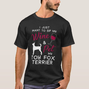 Toy Fox Terrier Dog Wine Lover Eigentümer Xmas Geb T-Shirt