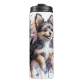 Toy Fox Terrier Floral Fun Thermosbecher (Vorderseite)