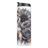 Toy Fox Terrier Floral Fun Thermosbecher (Nach rechts gedreht)