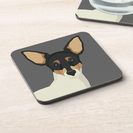 Toy Fox Terrier Getränkeuntersetzer (Linke Seite)