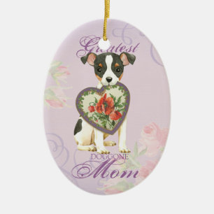 Toy Fox Terrier Heart Mama Keramik Ornament