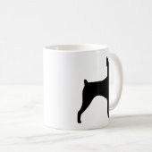 Toy Fox Terrier Hunde Silhouetten Kaffeetasse (VorderseiteRechts)