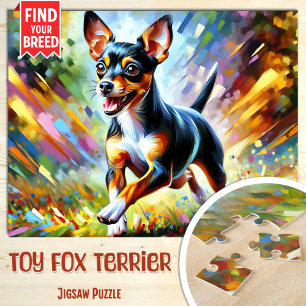 Toy Fox Terrier Hundeporträt Acryl-Kunst Druck Hun Puzzle