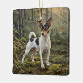Toy Fox Terrier Keramikornament (Links)