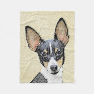Toy Fox Terrier Malerei - Süße originelle Hundekun Fleecedecke