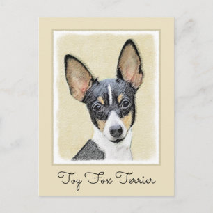 Toy Fox Terrier Malerei - Süße originelle Hundekun Postkarte