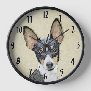 Toy Fox Terrier Malerei - Süße originelle Hundekun Uhr