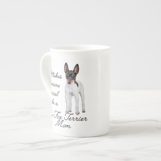 Toy Fox Terrier Mama Knochen China Tasse (Vorderseite Links)