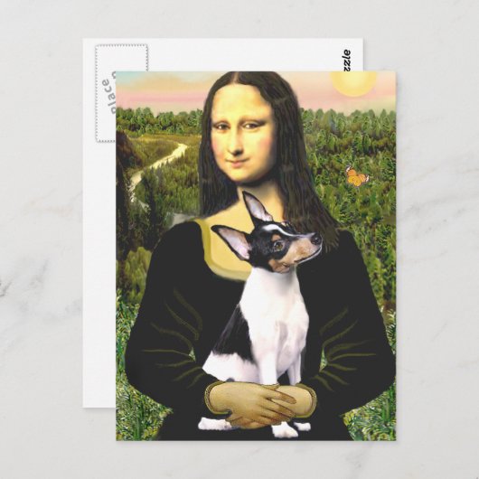 Toy Fox Terrier - Mona Lisa Postkarte (Vorne/Hinten)