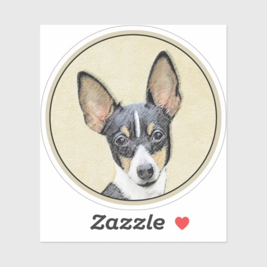 Toy Fox Terrier Painting - Niedliche Original Dog Aufkleber (Blatt)