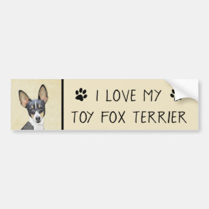 Toy Fox Terrier Painting - Niedliche Original Dog  Autoaufkleber