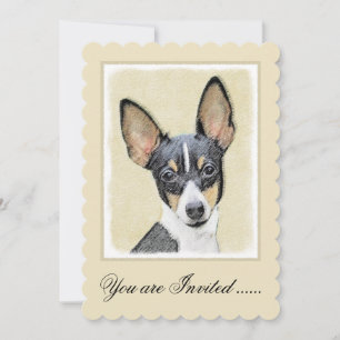 Toy Fox Terrier Painting - Niedliche Original Dog Einladung