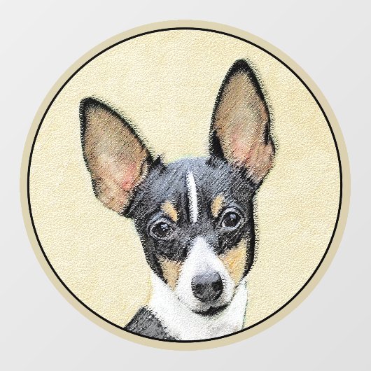 Toy Fox Terrier Painting - Niedliche Original Dog  Fensteraufkleber (Blatt)