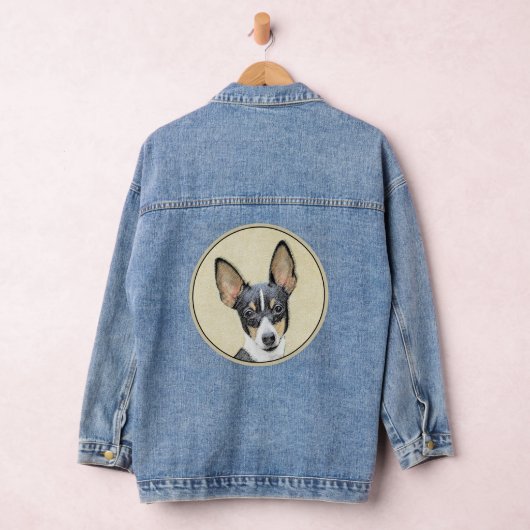 Toy Fox Terrier Painting - Niedliche Original Dog Jeansjacke (Hangar)