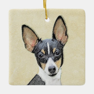 Toy Fox Terrier Painting - Niedliche Original Dog  Keramikornament