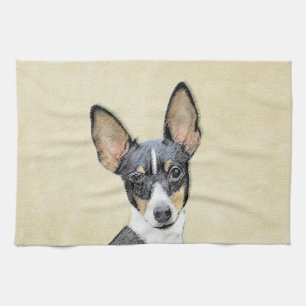Toy Fox Terrier Painting - Niedliche Original Dog Küchentuch