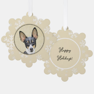 Toy Fox Terrier Painting - Niedliche Original Dog  Ornament Karte