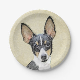 Toy Fox Terrier Painting - Niedliche Original Dog  Pappteller