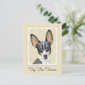 Toy Fox Terrier Painting - Niedliche Original Dog Postkarte (Stehend Vorderseite)