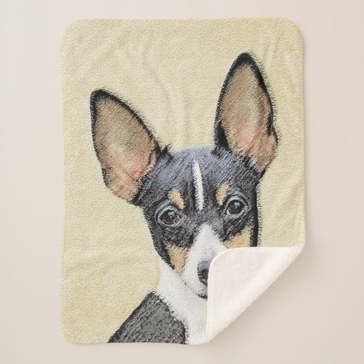 Toy Fox Terrier Painting - Niedliche Original Dog Sherpadecke (Vorderseite)