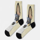 Toy Fox Terrier Painting - Niedliche Original Dog Socken (Linkes Detail)