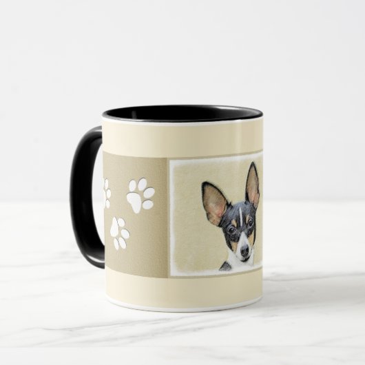 Toy Fox Terrier Painting - Niedliche Original Dog Tasse (Vorderseite Links)