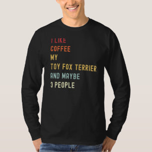 Toy Fox Terrier Retro Hund und Kaffee T-Shirt