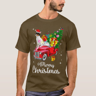 Toy Fox Terrier Ride Red Truck Weihnachten Pajama T-Shirt